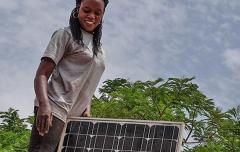 Woman solar panel