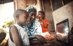 Child with laptop