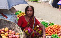 Woman cooling food