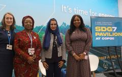 Damilola Ogunbiyi with panelists at SDG7 Pavilion