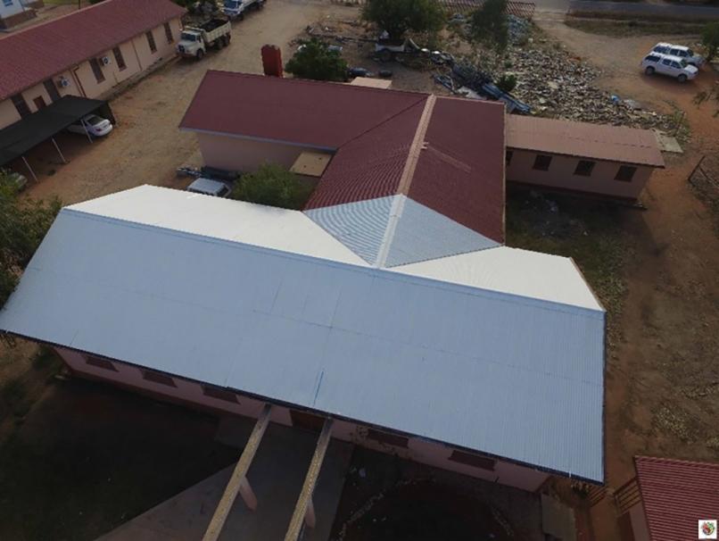 Cool roof on a school in South Africa 